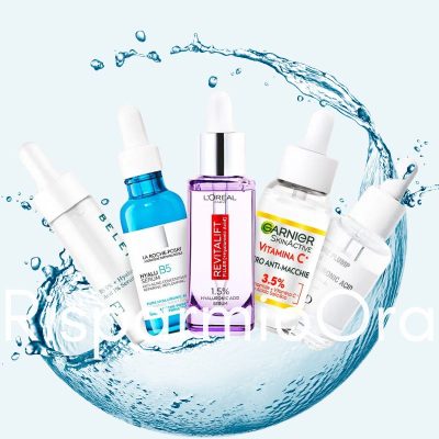 immagine sieri viso garnier avvolti da un onda di acqua